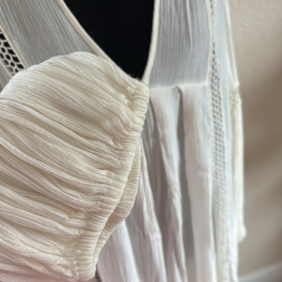 Free People Just The Two Of Us Boho Flowy Ivory Tunic 0070 - Picture 8 of 11